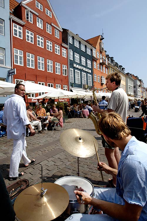 Köpenhamn. Livemusik i Nyhavn